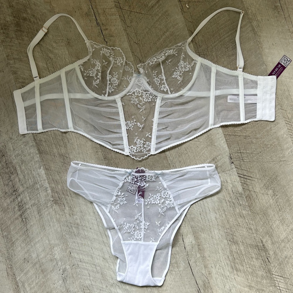 Adore Me Sheer White Lingerie Set